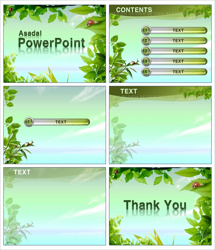 tree forest PPT 템플릿 배경_잎사귀의 반짝임과 무당벌레_001(고감도피티)