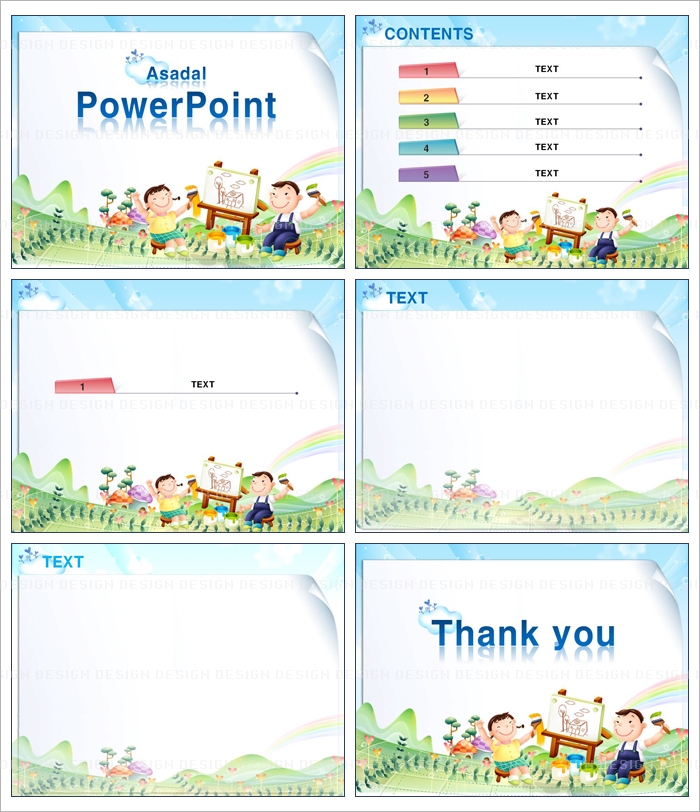 children kids PPT 템플릿 배경_귀여운 어린이 템플릿_002(스타일피티)