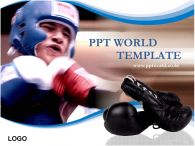 권투 글러브 PPT 템플릿 복싱선수 모습_슬라이드1