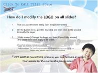 아이 푸른하늘 PPT 템플릿 활주로와 비행기, 종이비행기를 날리는 아이_슬라이드2