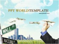 손 경제 PPT 템플릿 월스트리트와 돈을 날리는 손_슬라이드1