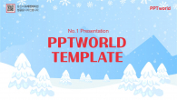 겨울 눈 배경 일러스트 파워포인트 PPT 템플릿 디자인_슬라이드1
